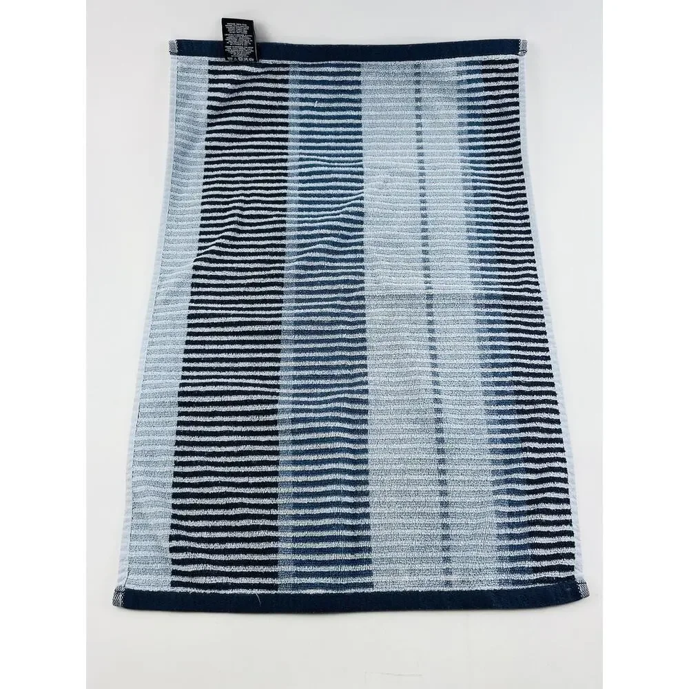 TOMMY HILFIGER Blue Striped Hand Towel Rare Sky Baby Navy Blue Cotton Pakistan